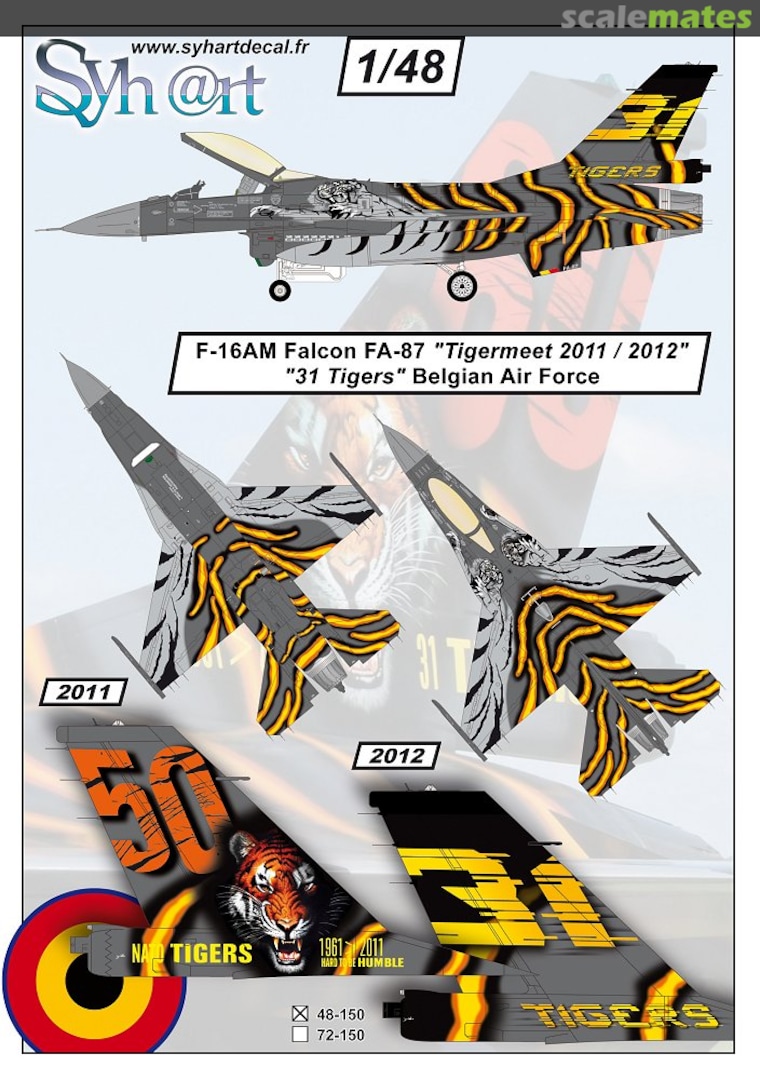 Boxart F-16AM Falcon FA-87 "Tigermeet 2011-2012" 48-150 Syhart