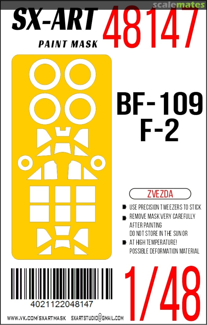 Boxart Bf-109F-2 masks 48147 SX-Art