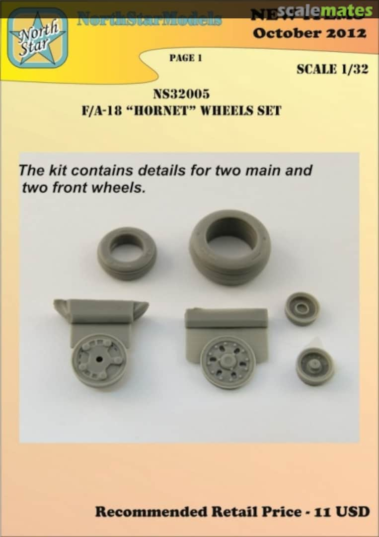 Boxart F-18A/B/C/D Hornet Wheels Set NS32005 North Star Models