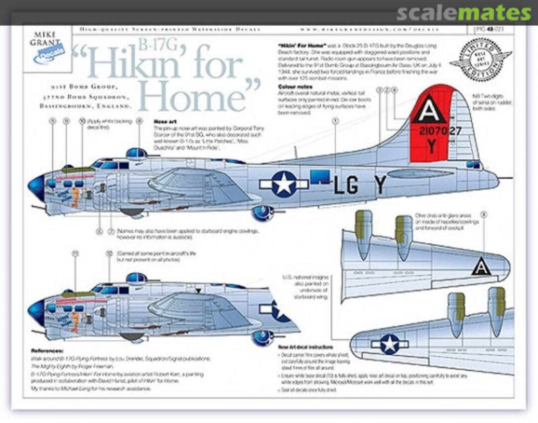 Boxart B-17G MG48023 Mike Grant Decals