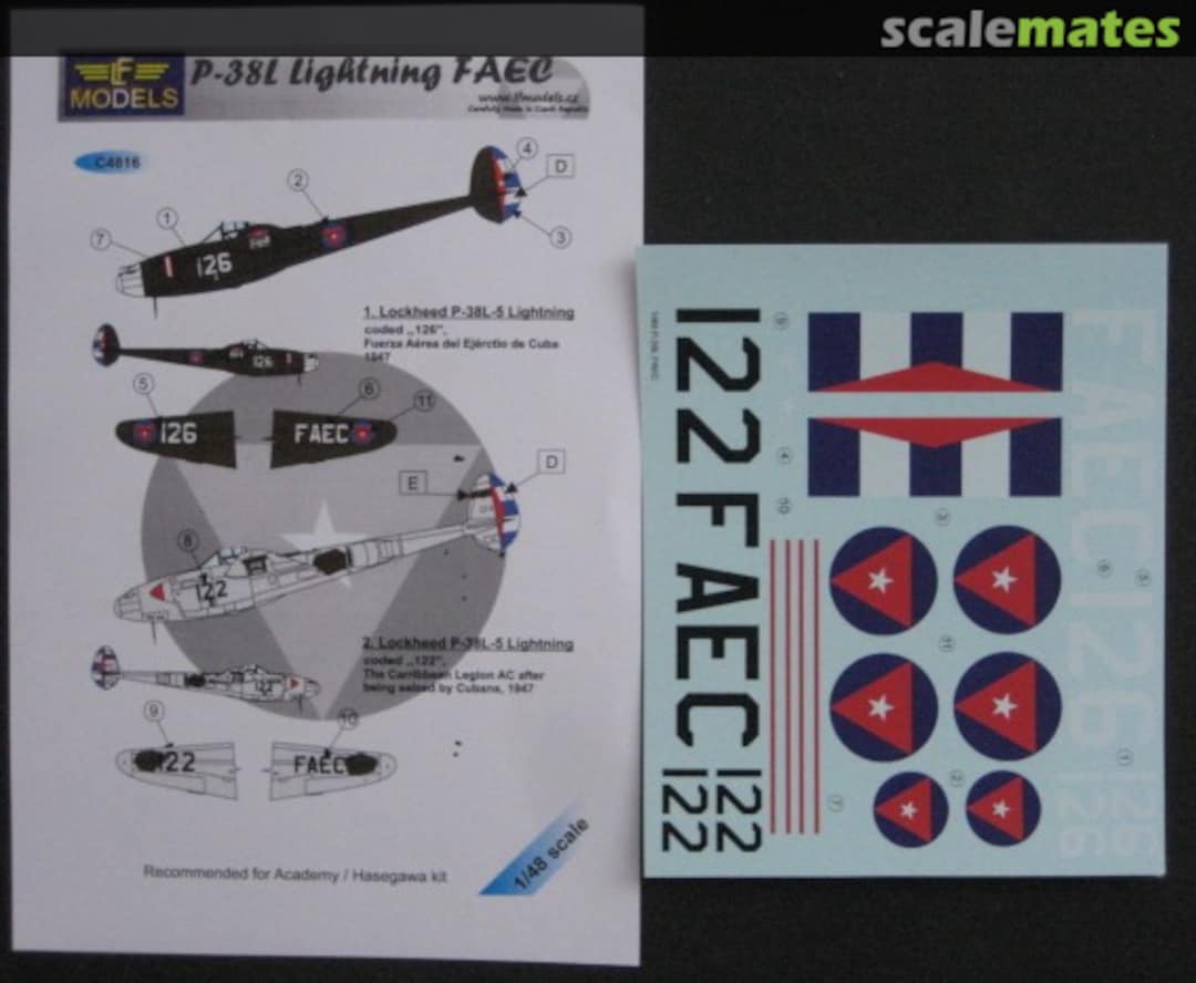 Boxart P-38L Lightning FAEC C4816 LF Models