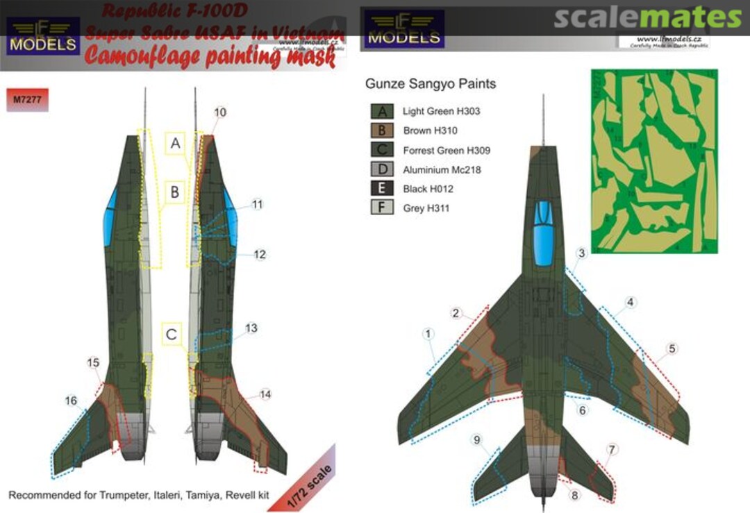 Boxart Republic F-100D Super Sabre USAF in Vietnam M7277 LF Models