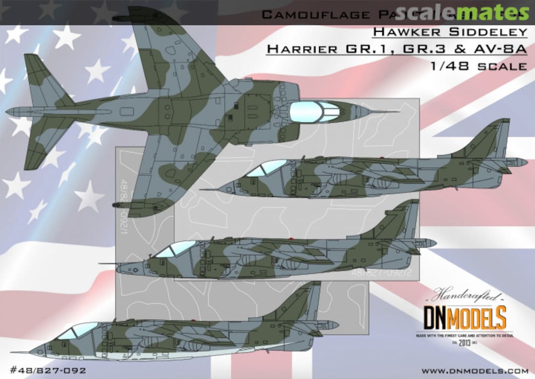 Boxart Hawker Siddeley Harrier GR.1/3 & AV-8A Camouflage Paint Mask Set 48/827-092 DN Models