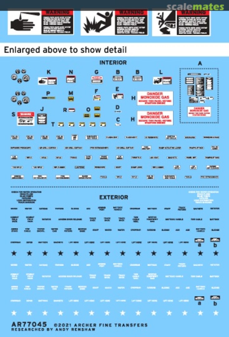 Boxart M113 instruments including interior and exterior placards AR77045 Archer