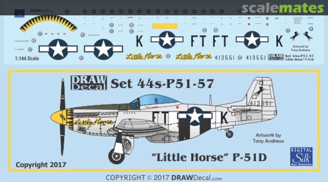 Boxart P-51D “Little Horse” 44-P51-57 Draw Decal