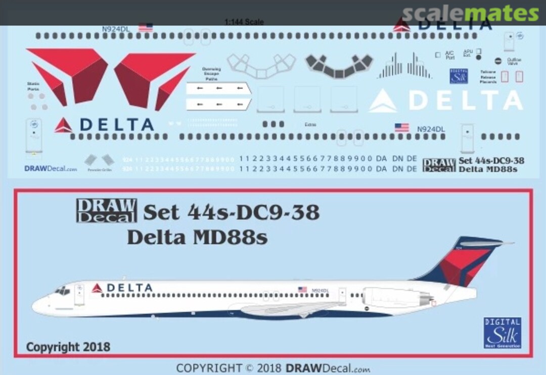 Boxart Delta MD88s 44-DC9-38 Draw Decal