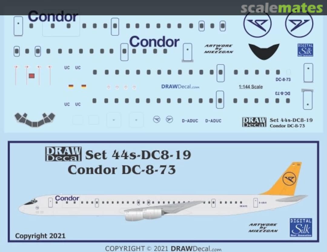 Boxart Condor DC-8-73 D-ADUC 44-DC8-19 Draw Decal