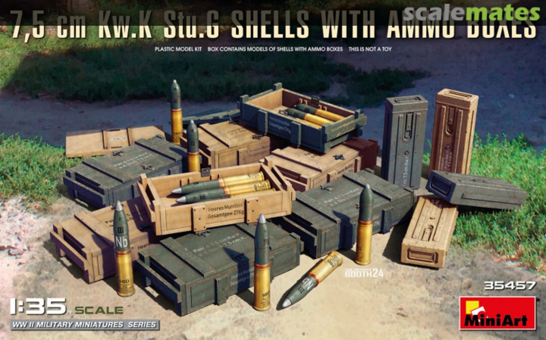 Boxart 7,5 cm Kw.K Stu.G Shells With Ammo Boxes 35457  MiniArt