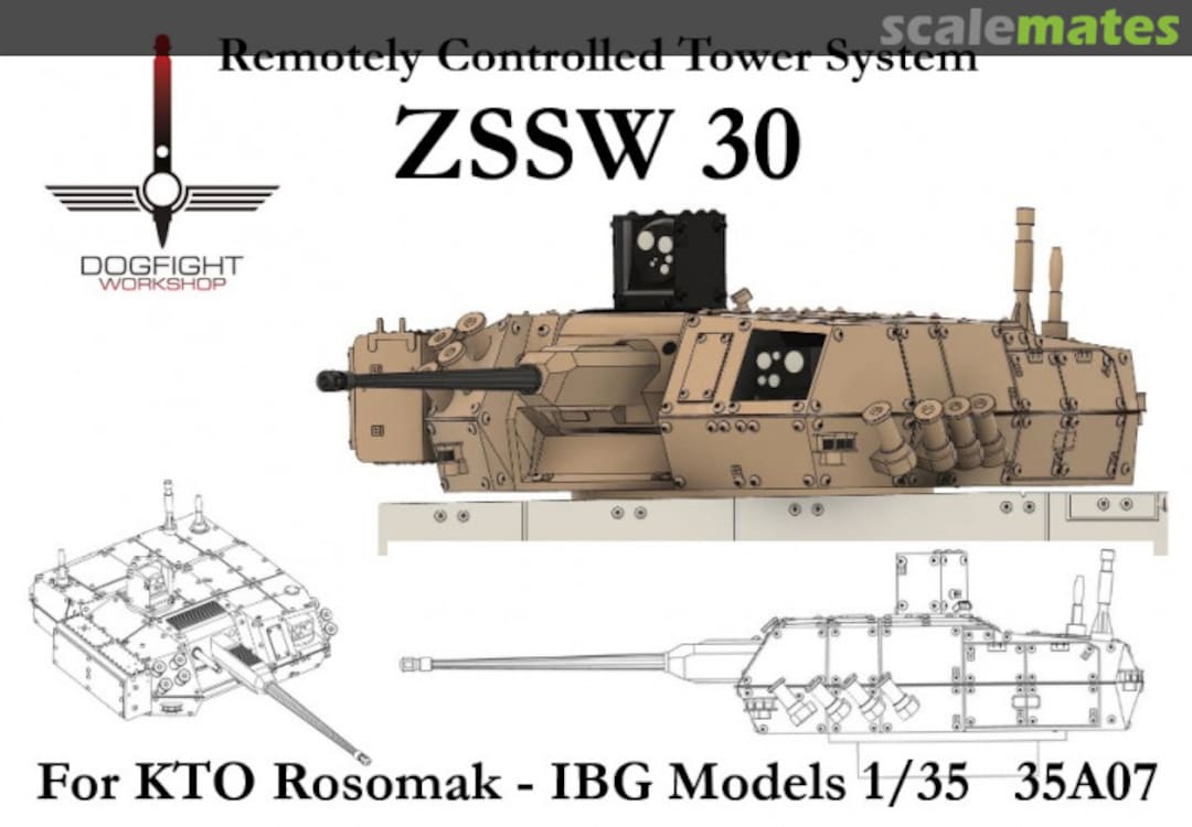 Boxart KTO Rosomak Remotely Controlled Tower System ZSSW30 35A01 Dogfight Workshop