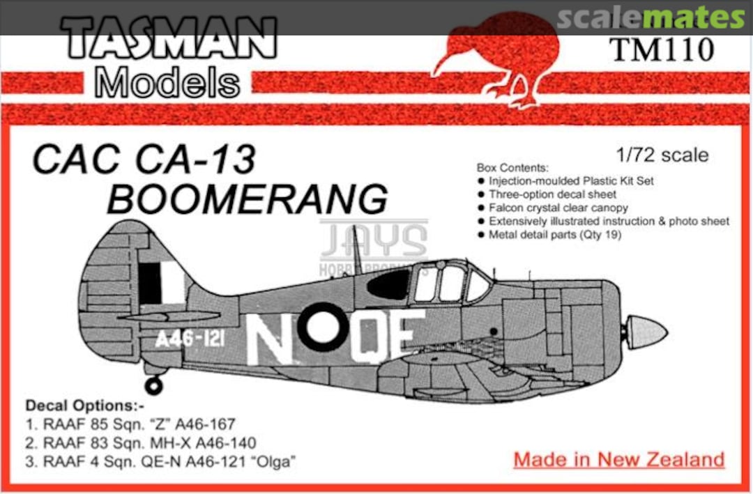 Boxart CAC CA-13 Boomerang TM110 Tasman Model Products