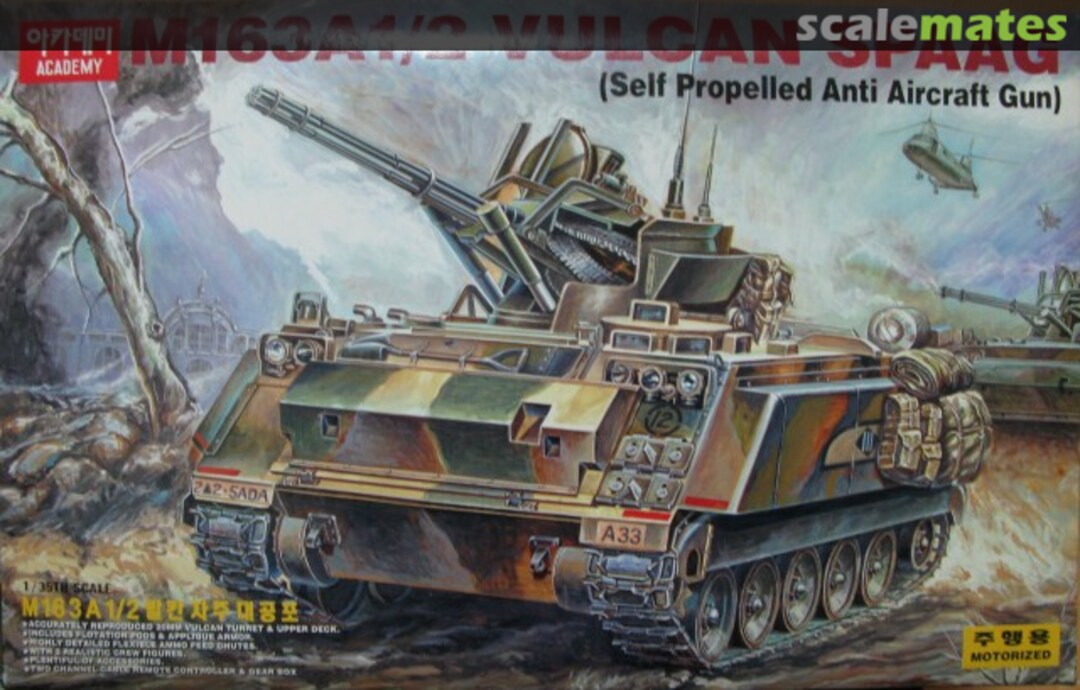 Boxart M163 A1/A2 VULCAN SPAAG MOTORIZED TA072 Academy