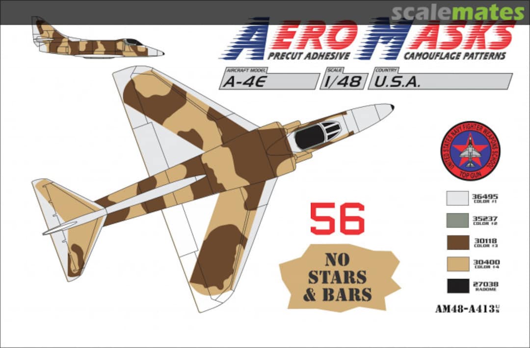 Boxart A-4E USA USNFWS 56Red No Stars & Bars AM48-A413 AeroMasks