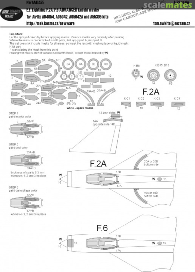 Boxart E.E. Lightning F.2A, F.6 ADVANCED kabuki masks NWAM0475 New Ware