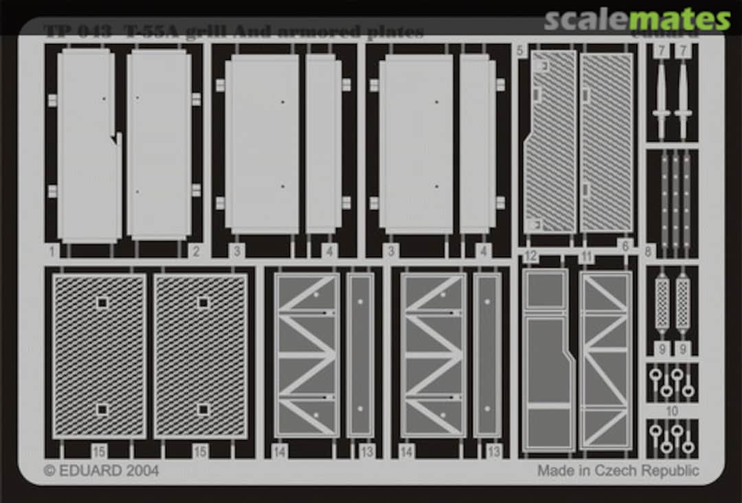 Boxart T-55A grill and armoured plates TP043 Eduard