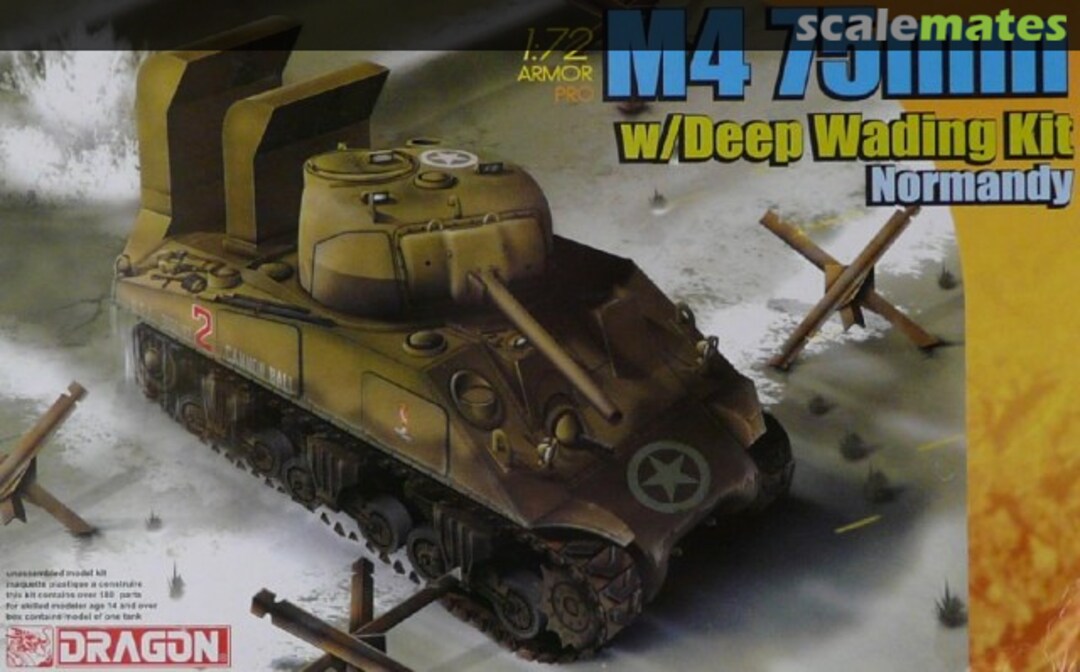 Boxart M4 75mm Sherman w/deep wading kit 7367 Dragon