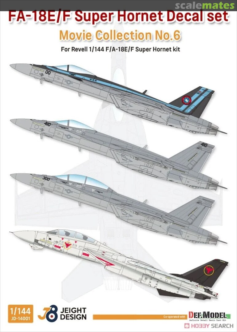 Boxart F/A-18E/F Super Hornet & F-14 Tomcat Decal set JD-14001 Jeight Design