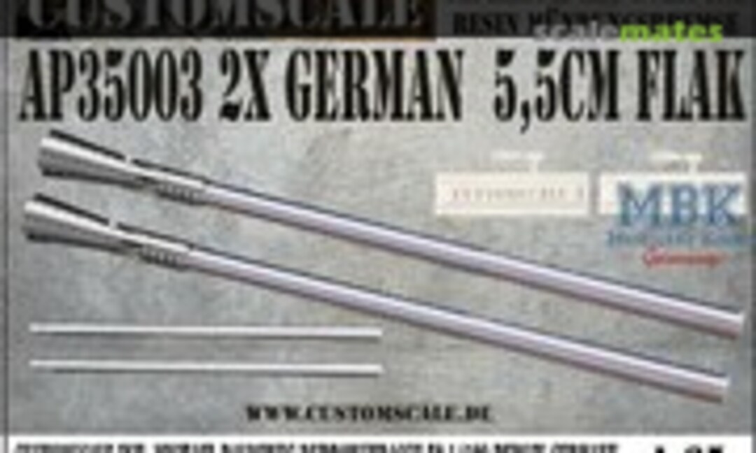 German double 5,5cm Alu Barrels (Custom-Scale AP35003)