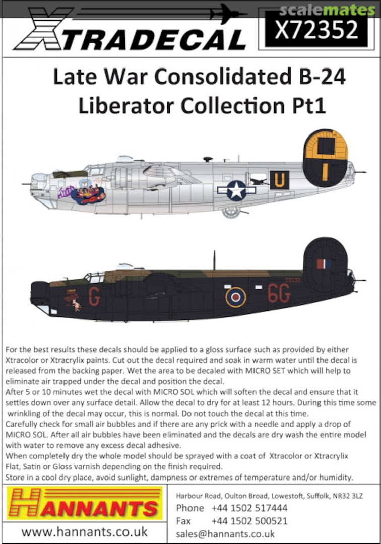 Boxart Late War Consolidated B-24 Liberator X72352 Xtradecal