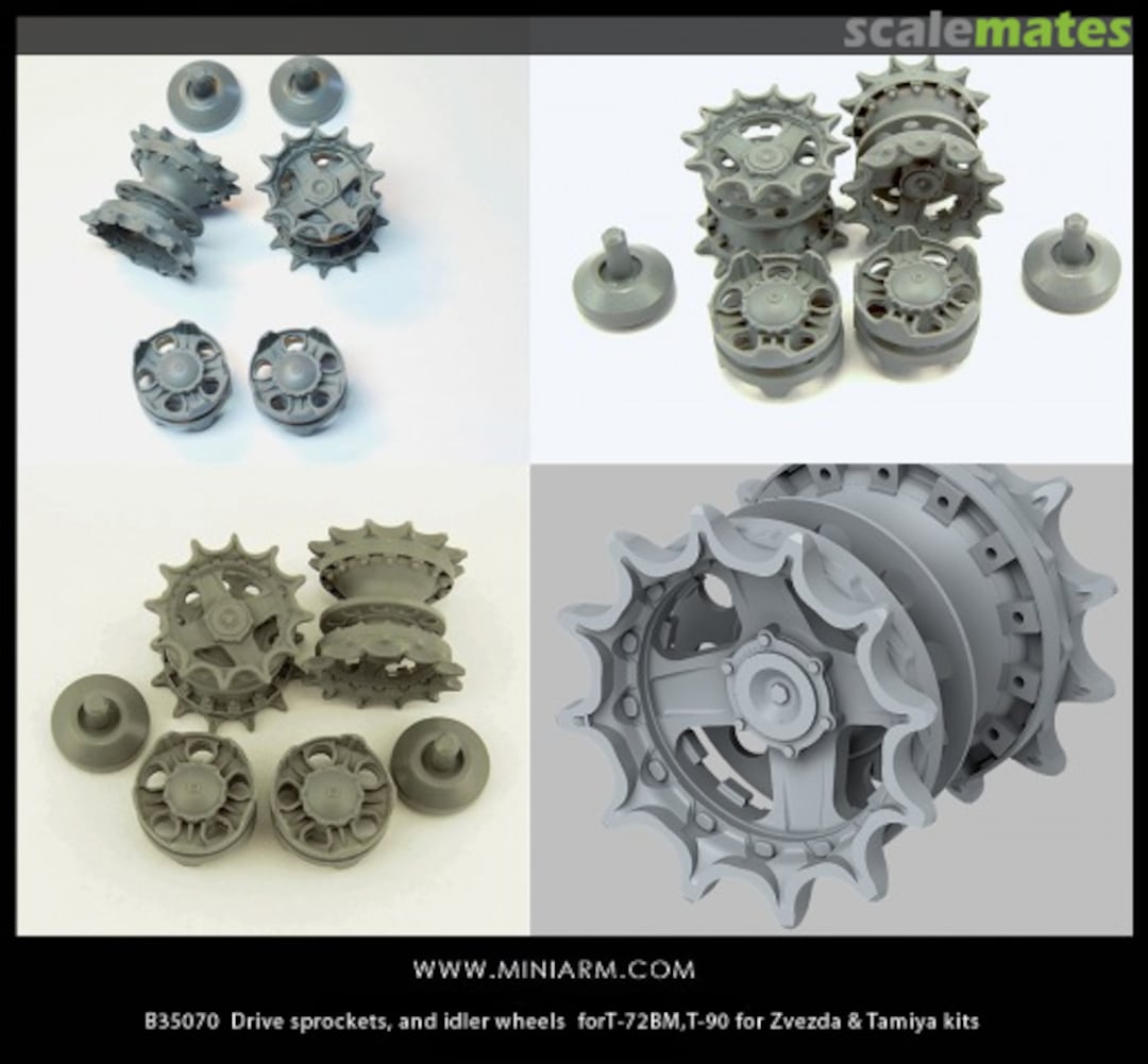 Boxart Drive Sprockets & Idler Wheels for T-90 (for Zvezda & Tamiya) B35070 Miniarm