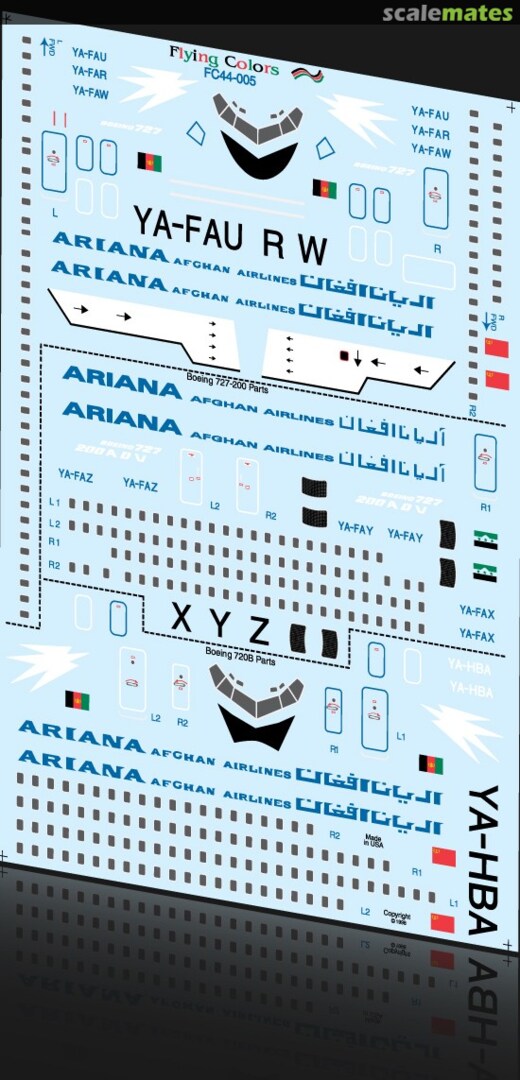 Boxart Boeing 720-030B, 727-113C, 727-155C, 727-228(A) FC44-005 Flying Colors