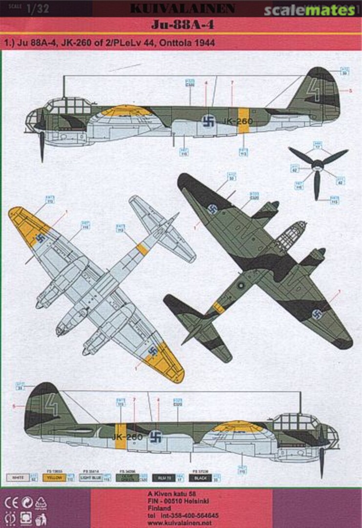 Boxart Junkers Ju 88A-4 KUID 32001 Kuivalainen