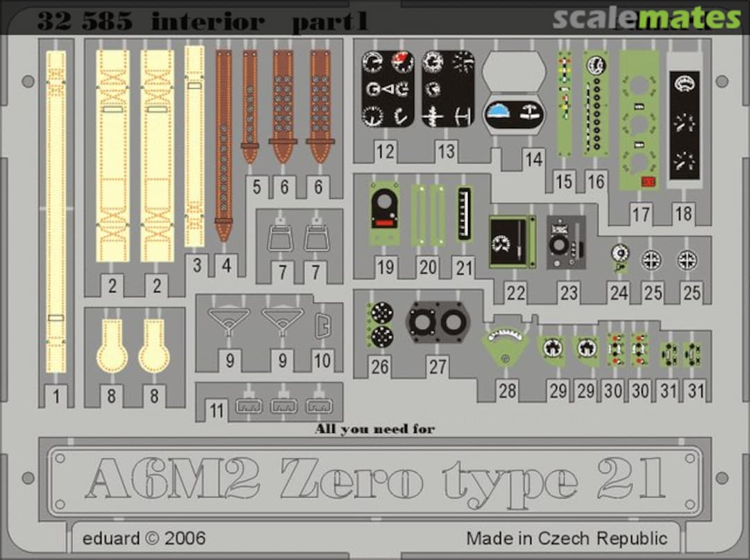 Boxart A6M2 Zero type 21 interior 32585 Eduard