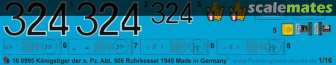 Boxart Tiger II 3. Komp. Schw. Heeres Panzer Abt. 506 Ruhrkessel 1945 EP 0995 Peddinghaus-Decals