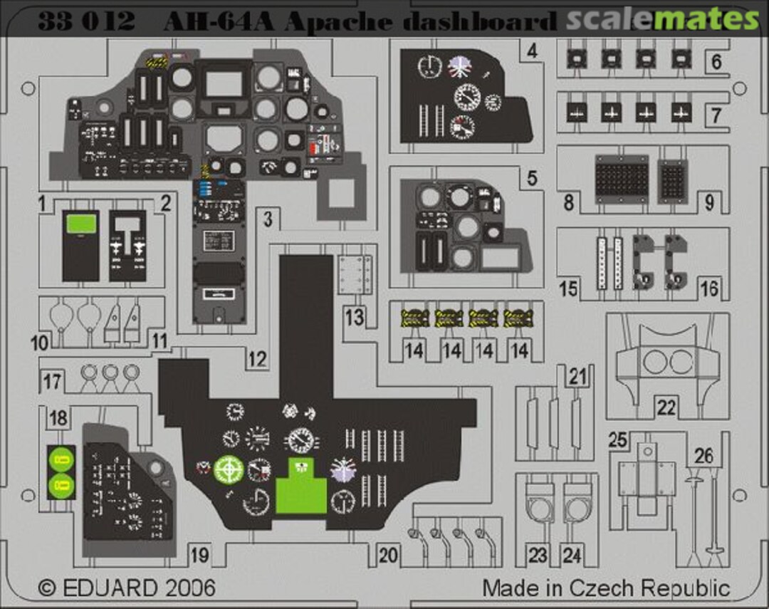 Boxart AH-64A Apache dashboard 33012 Eduard