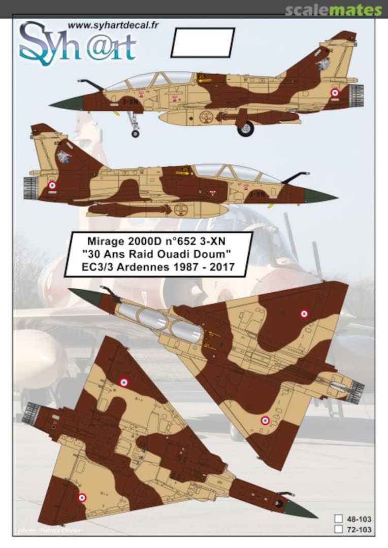 Boxart Mirage 2000D n°652 3-XN "30 Ans Raid Ouadi Doum" 48-103 Syhart