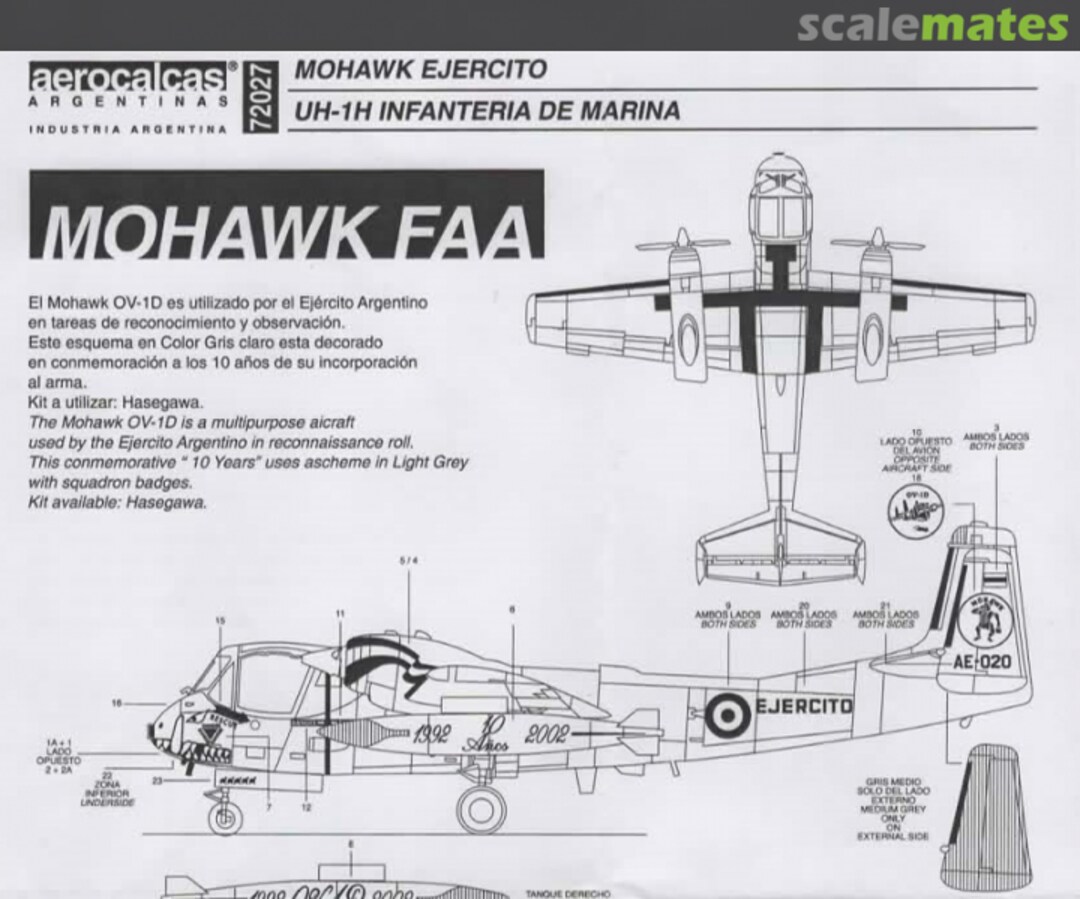 Boxart Mohawk F.A.A. & UH-1H Armada 72027 Aerocalcas Argentinas