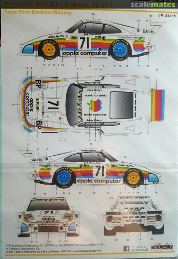 Boxart Porsche 935 K3 Le Mans '80 #71 SK-24106 SK Decals