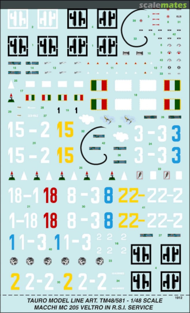 Boxart Macchi MC.205 Veltro in RSI Service TM48/581 Tauro Model