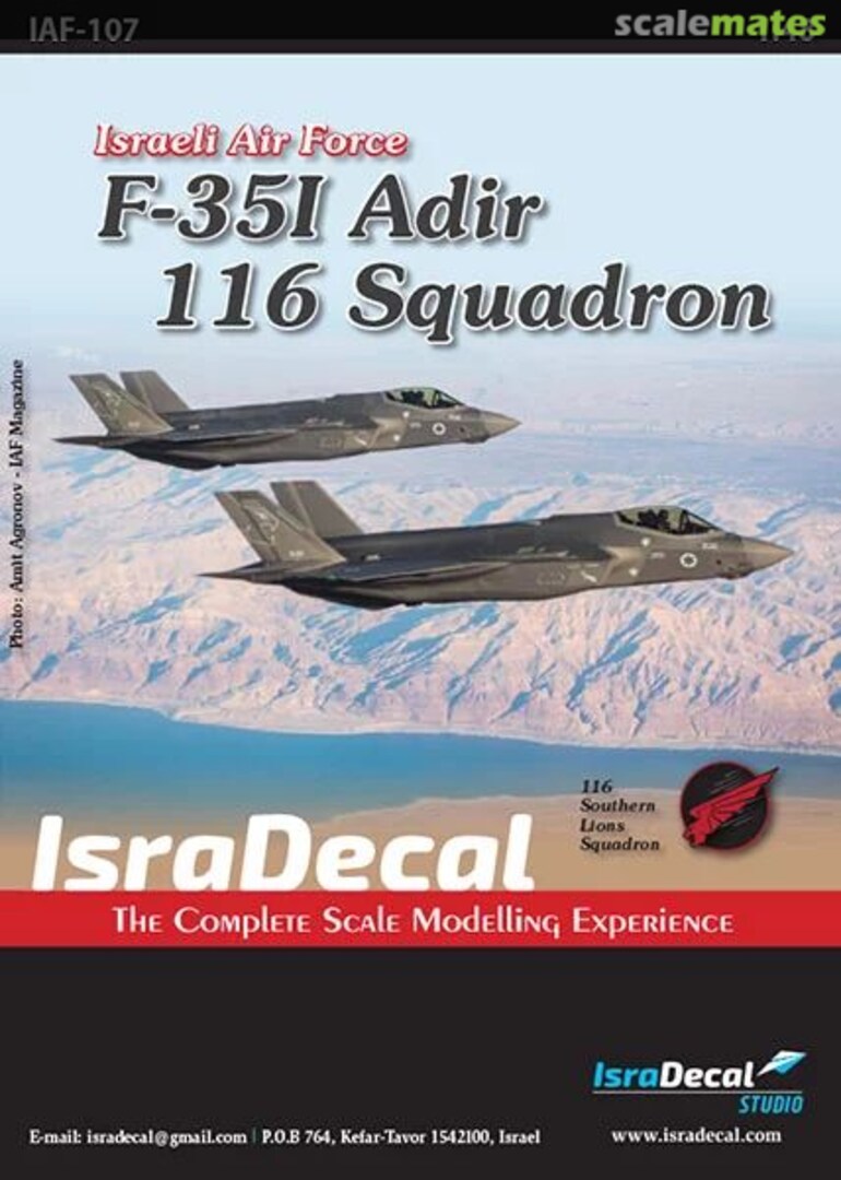 Boxart F-35I Adir 116 Squadron IAF-107 IsraDecal Studio