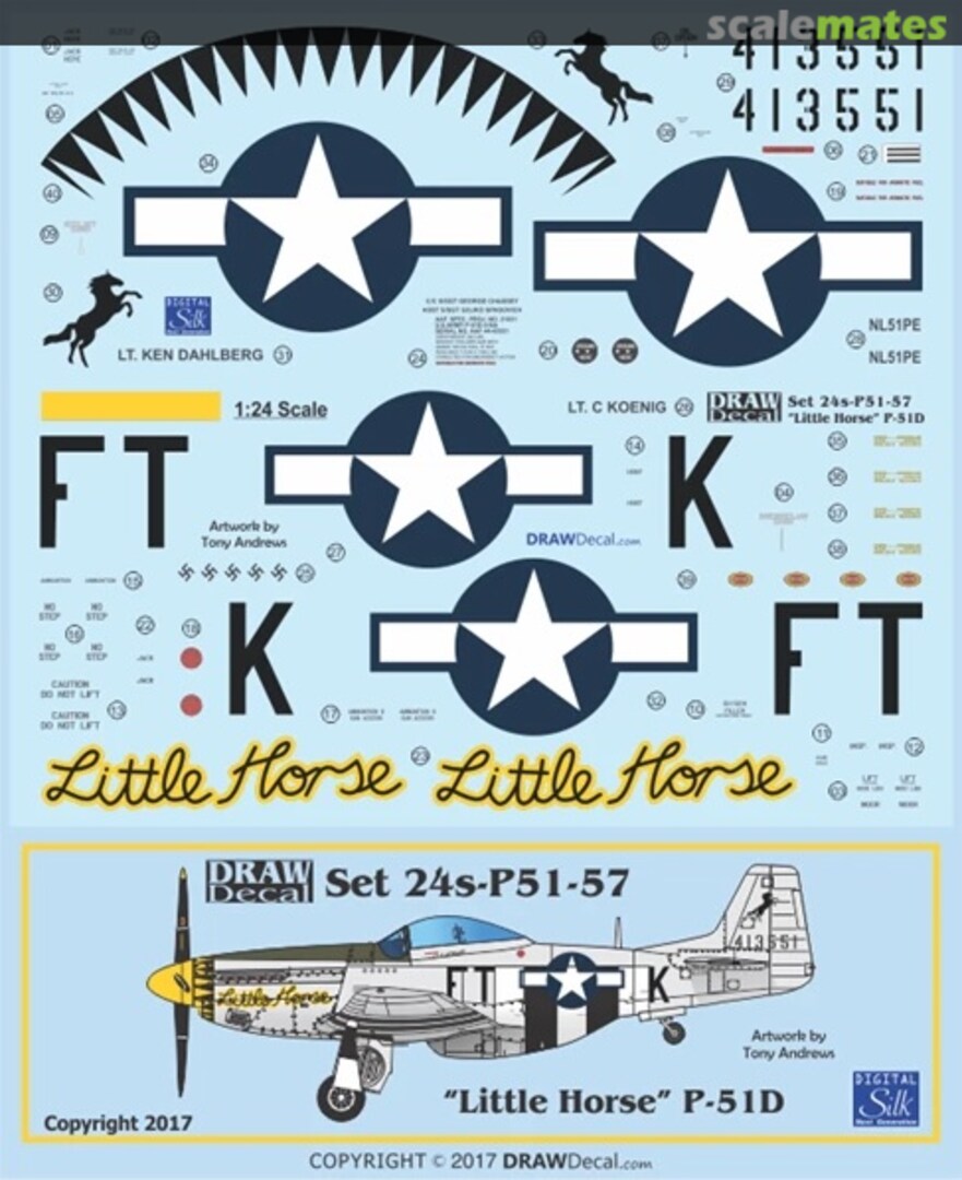 Boxart P-51D “Little Horse” 24-P51-57 Draw Decal