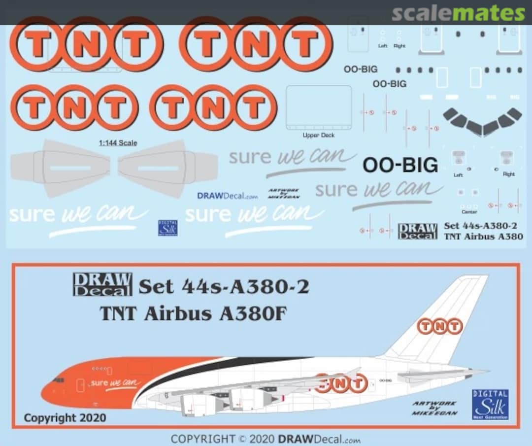 Boxart TNT Cargo A380F 44-A380-2 Draw Decal