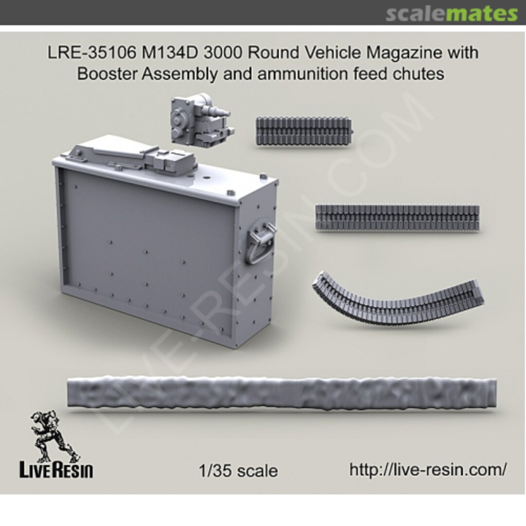 Boxart M134D 3000 Round Vehicle Magazine w/ Booster Assembly and ammo feed chutes LRE-35106 Live Resin