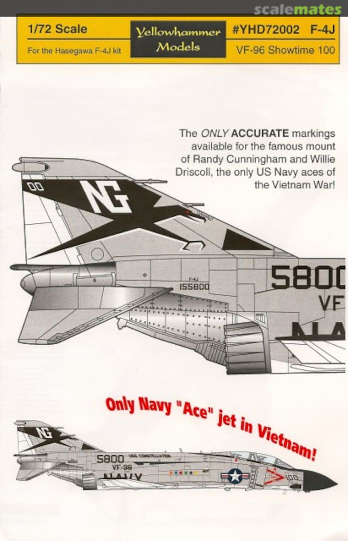 Boxart Phantom F-4J VF-96 Showtime 100 YHD72002 Yellowhammer Models