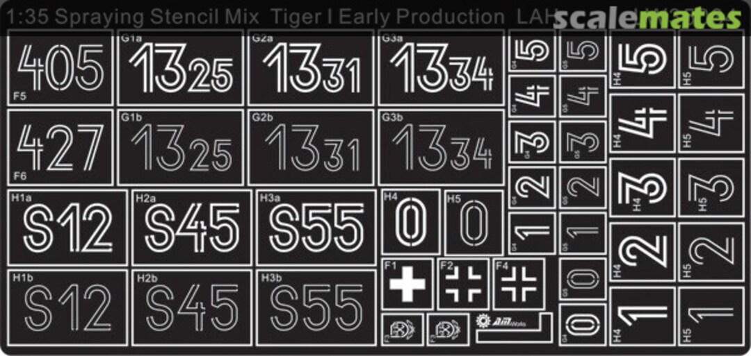 Boxart Paint Template for Tiger I Early 1 SS Panzer Div LAH LW35034 Alliance Model Works