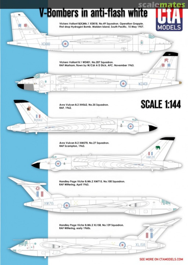 Boxart V-Bombers in anti-flash White CTA-002 CtA Models