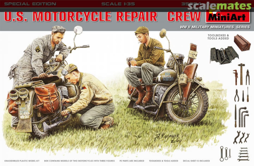 Boxart Motorcycle Repair Crew 35284 MiniArt