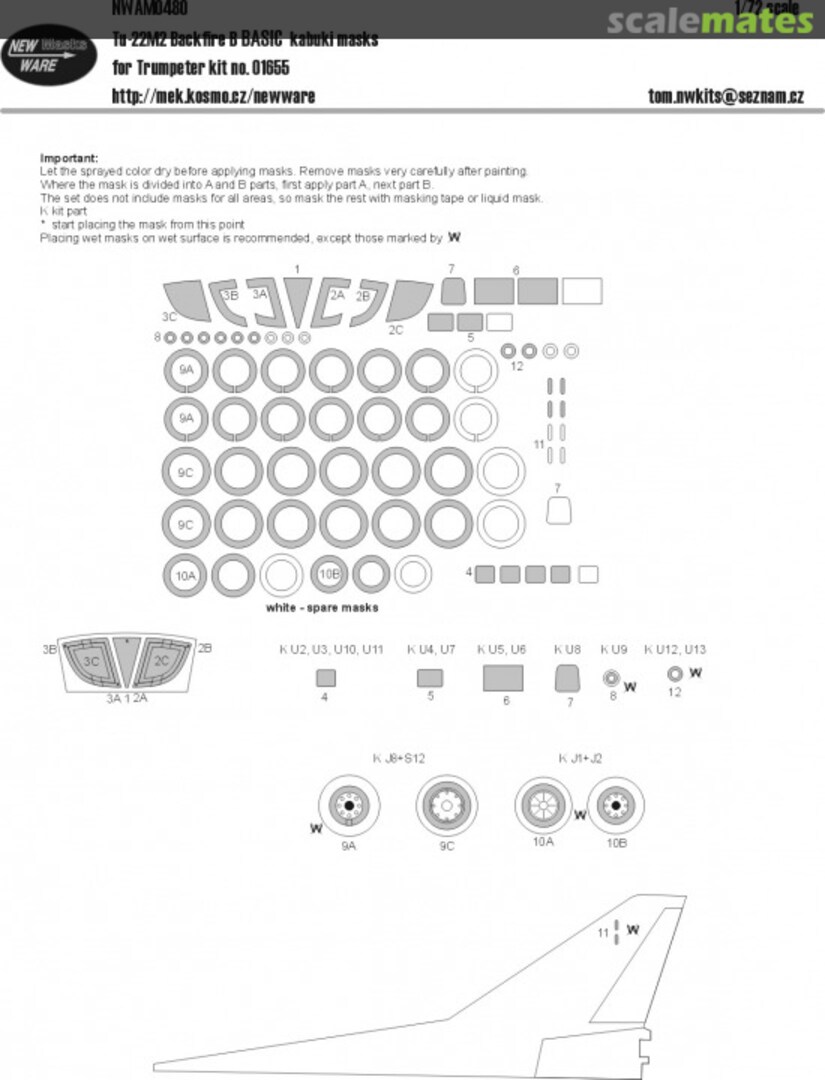 Boxart Tu-22M2 Backfire B ADVANCED kabuki masks NWAM0480 New Ware