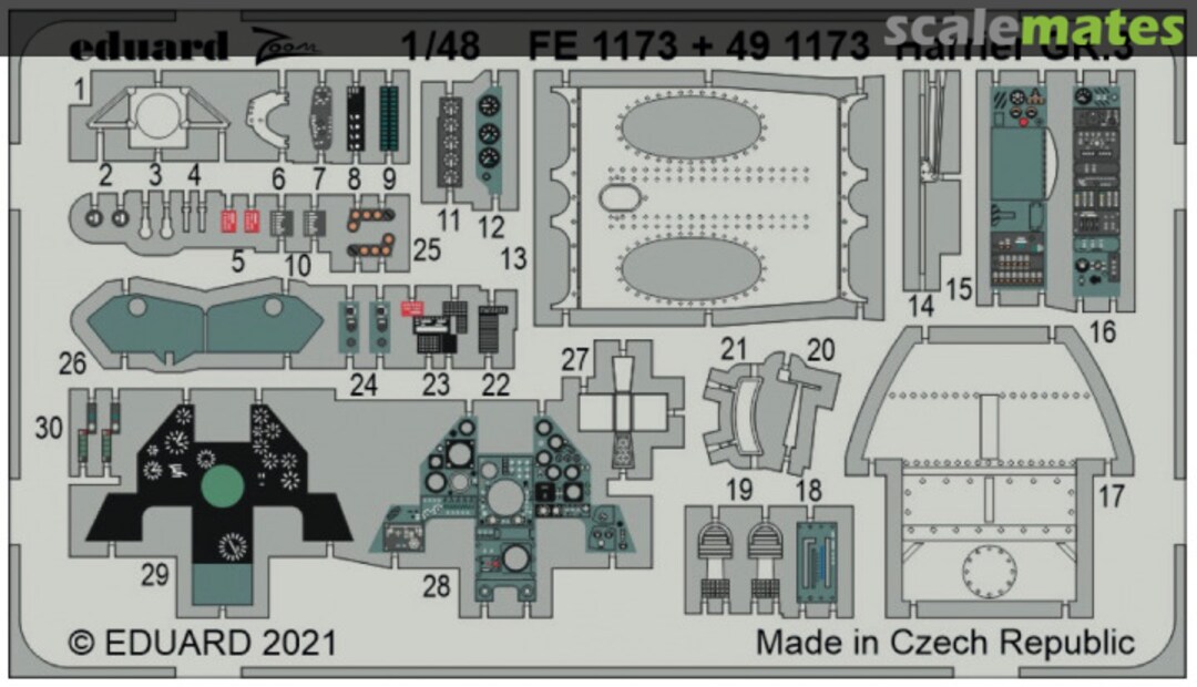 Boxart Harrier GR.3 detail set FE1173 Eduard