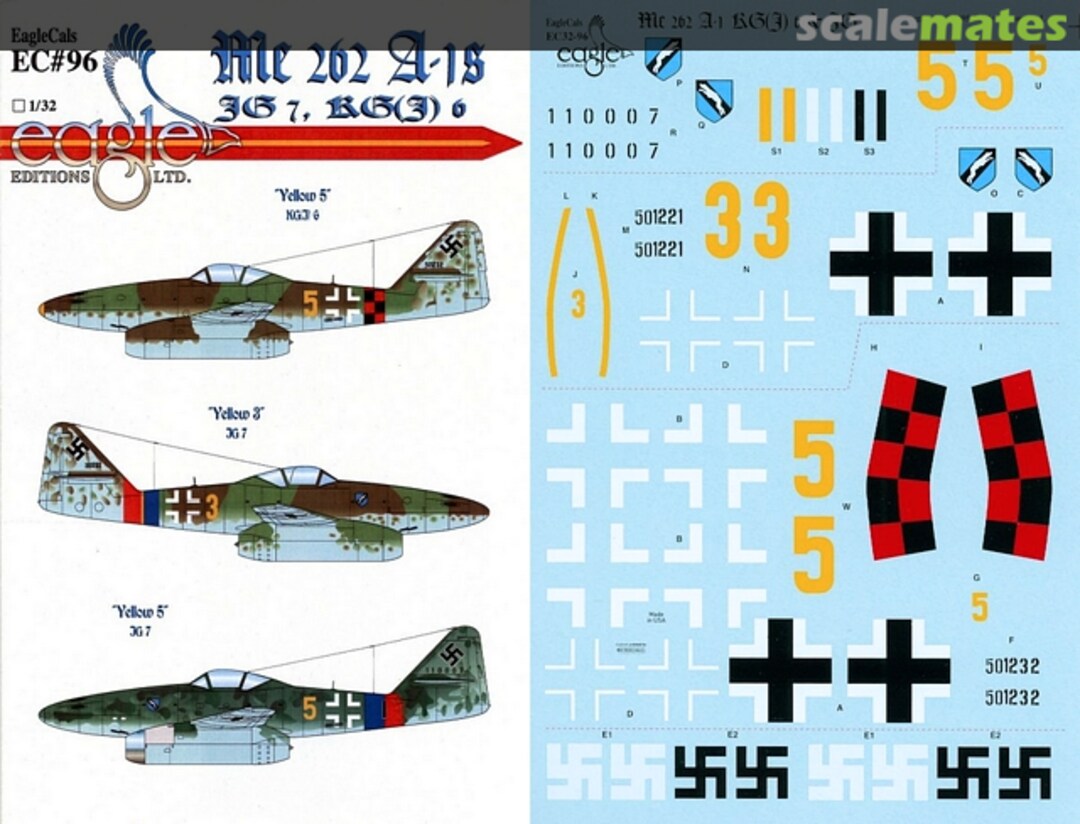 Boxart Me 262 A-1s EagleCals EC32-96 Eagle Editions