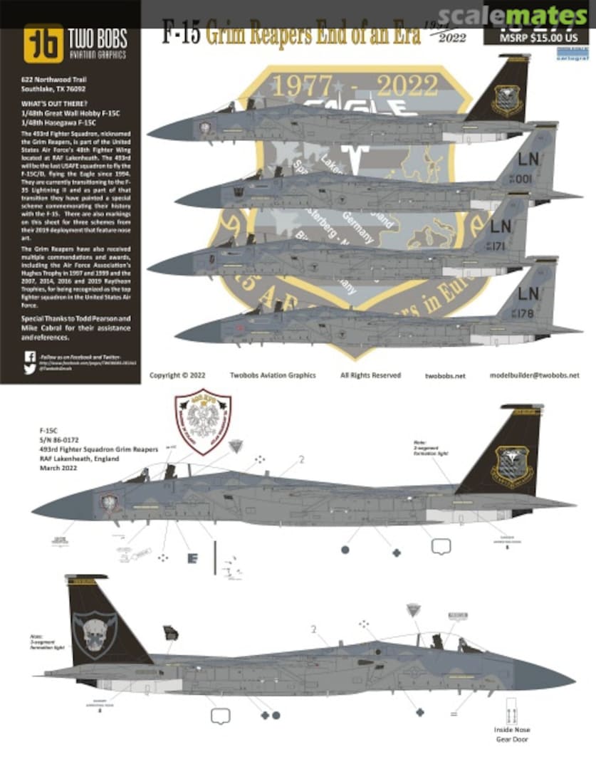 Boxart F-15 Grim Reapers End of an Era 48-277 TwoBobs Aviation Graphics