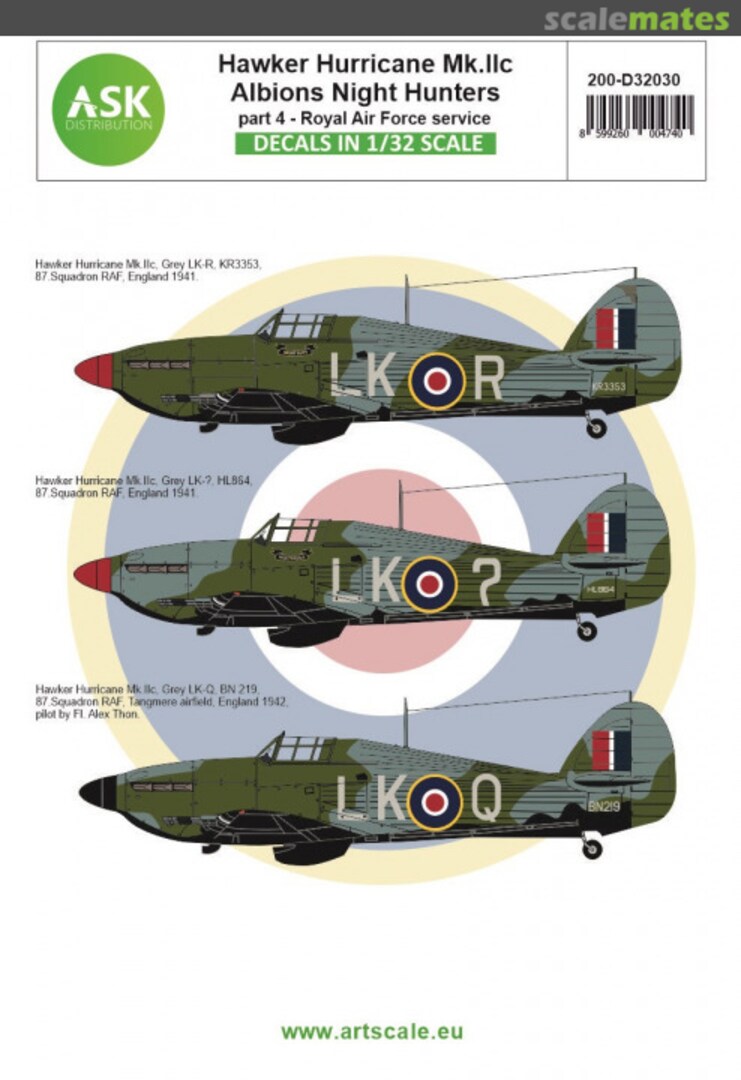 Boxart Hawker Hurricane Mk.IIC 200-D32030 ASK