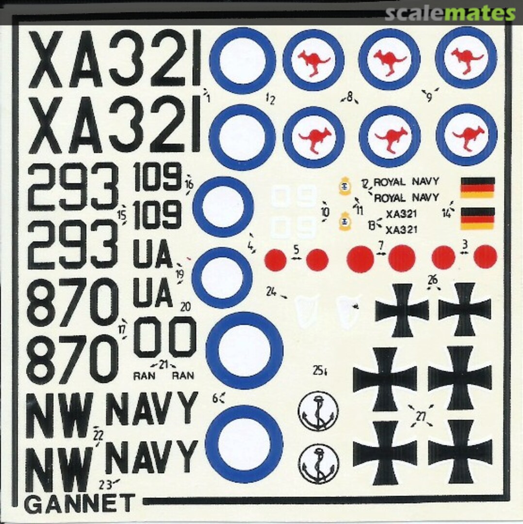 Boxart Fairey Gannet T.Mk.2 72-011 ES Decals