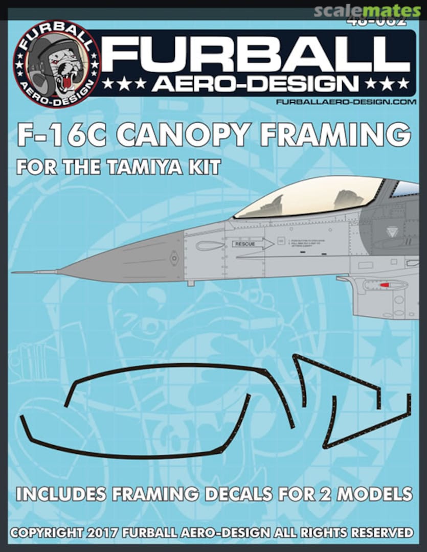 Boxart F-16C Canopy Framing 48-062 Furball Aero-Design