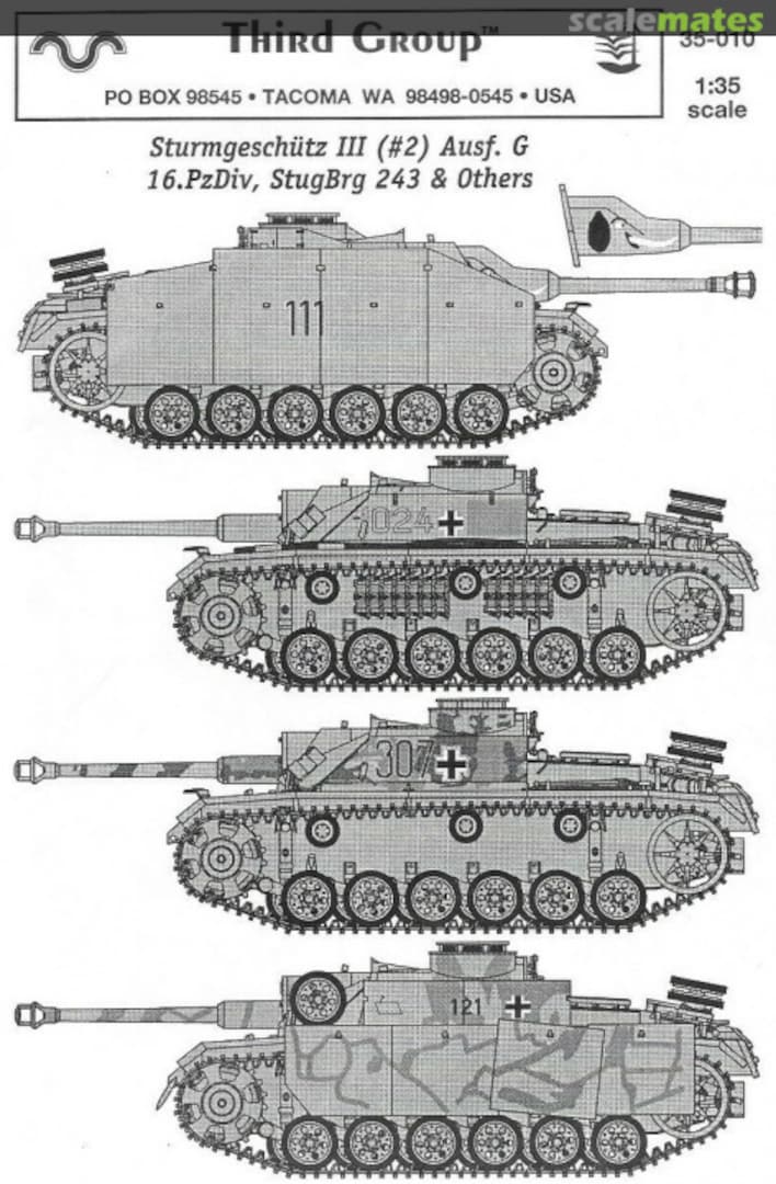 Boxart Sturmgeschütz III (#2) Ausf. G 35-010 Third Group Decals