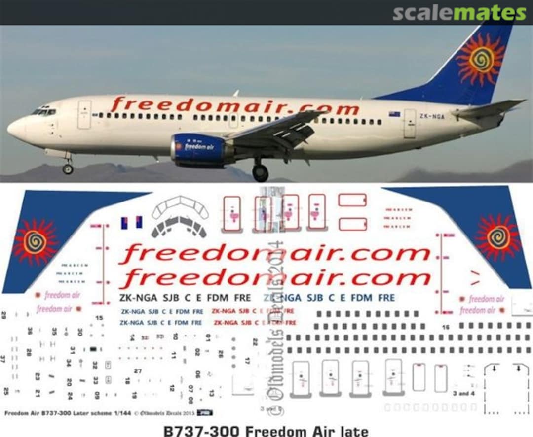 Boxart Freedom Air B737-300s late scheme OMD0913 Oldmodels Decals