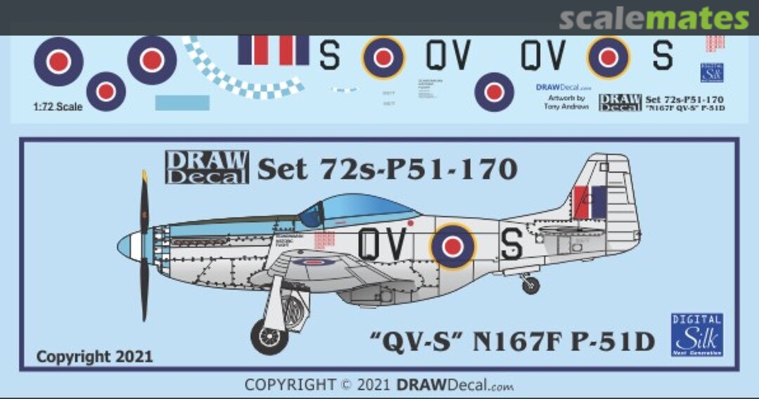 Boxart “QV-S” N167F P-51D 72-P51-170 Draw Decal